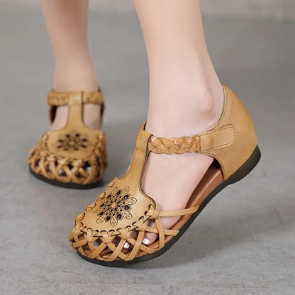 EcoSoles | סנדלים שטוחים בצבע אחיד לנשים