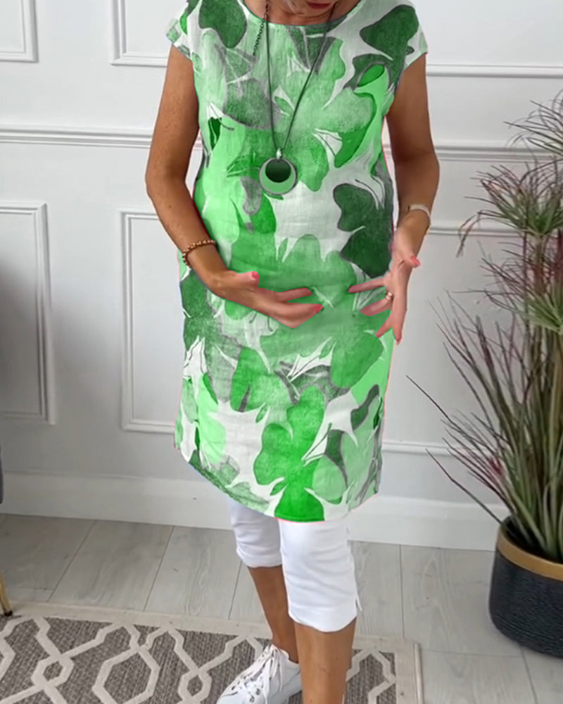 Whitney | Casual long top with floral print