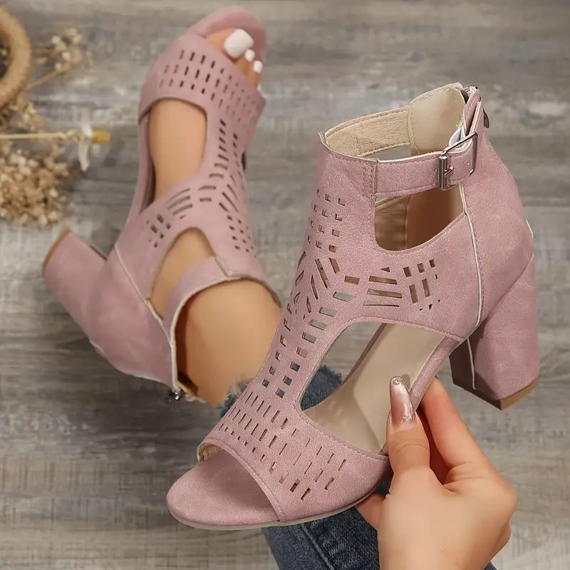 SoleCharm | Stylish back zipper heels 
