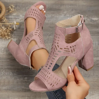 SoleCharm | Stylish back zipper heels 