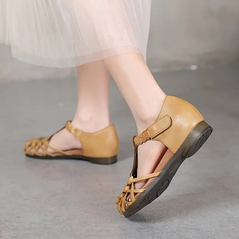 EcoSoles | סנדלים שטוחים בצבע אחיד לנשים