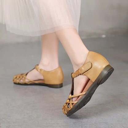 EcoSoles | סנדלים שטוחים בצבע אחיד לנשים