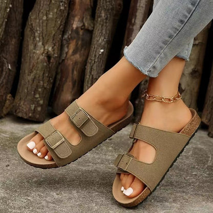 SleekStep | Flat sandals with double buckle