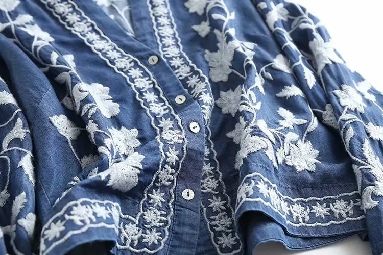 Carlin | קרדיגן ג'ינס פרחוני