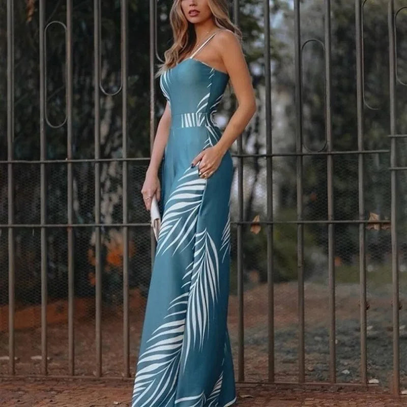 Rachel | סרבל עם הדפס עלים טרופיים