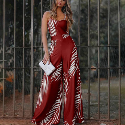 Rachel | סרבל עם הדפס עלים טרופיים