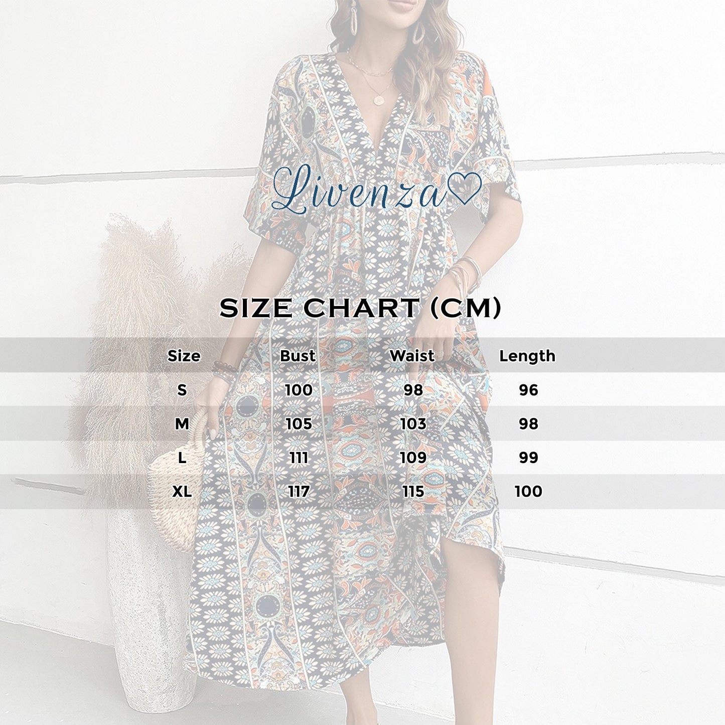Rosa | Fashionable printed V-neck dress 