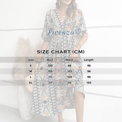 Rosa | Fashionable printed V-neck dress 