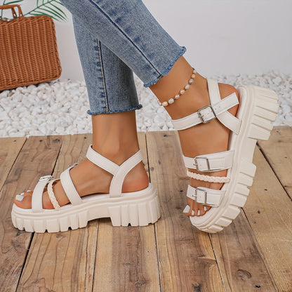 CalmTrek | Solid Platform Sandals 
