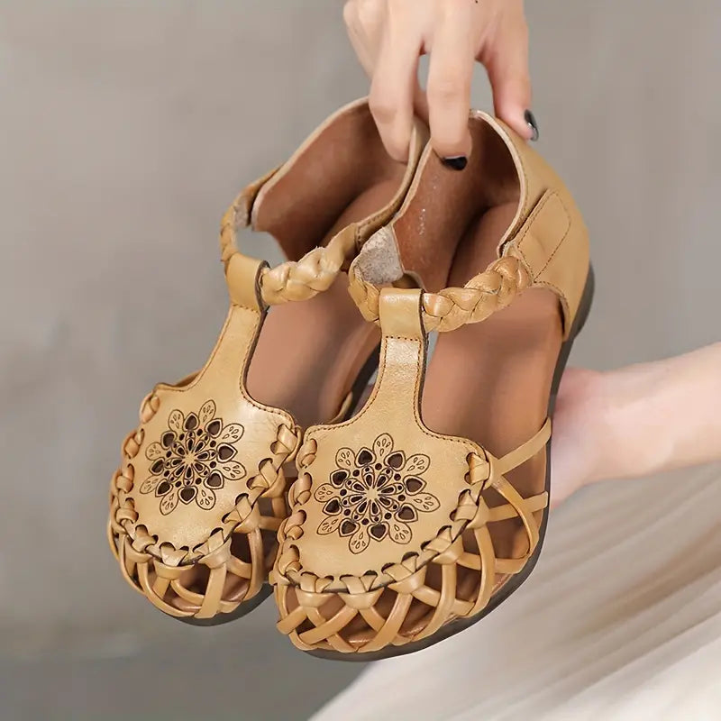 EcoSoles | סנדלים שטוחים בצבע אחיד לנשים