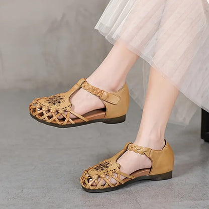 EcoSoles | סנדלים שטוחים בצבע אחיד לנשים