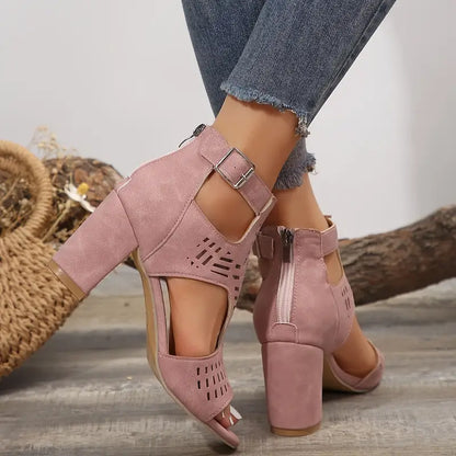 SoleCharm | Stylish back zipper heels 