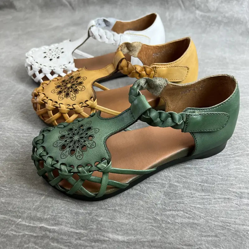 EcoSoles | סנדלים שטוחים בצבע אחיד לנשים