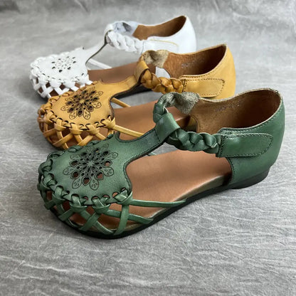 EcoSoles | סנדלים שטוחים בצבע אחיד לנשים