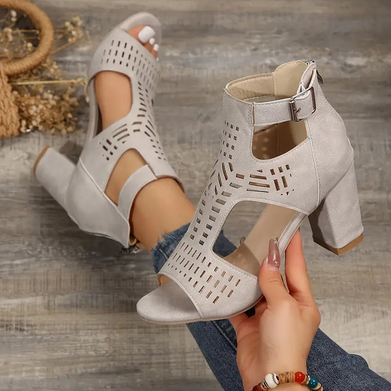 SoleCharm | Stylish back zipper heels 