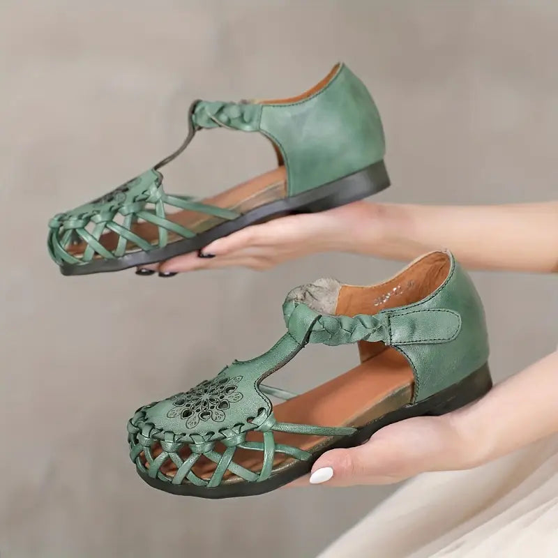 EcoSoles | סנדלים שטוחים בצבע אחיד לנשים