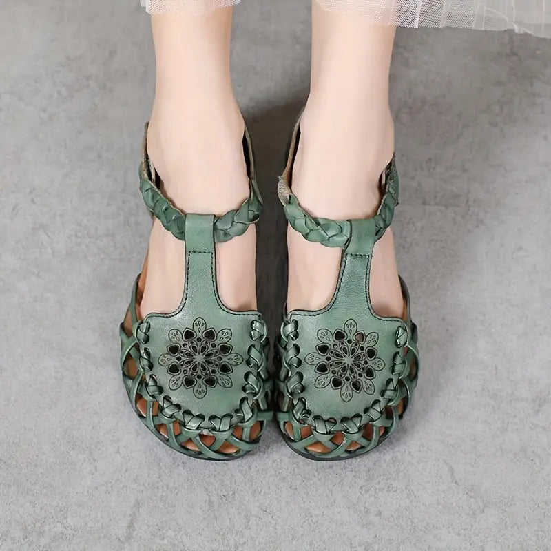 EcoSoles | סנדלים שטוחים בצבע אחיד לנשים