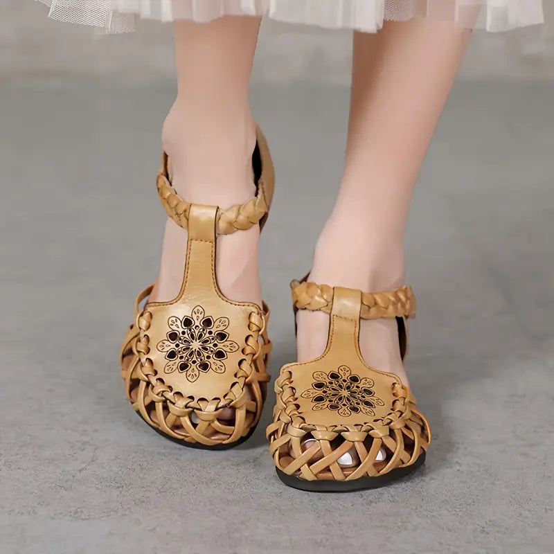 EcoSoles | סנדלים שטוחים בצבע אחיד לנשים