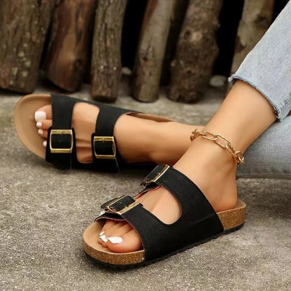 SleekStep | Flat sandals with double buckle