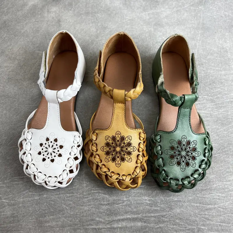 EcoSoles | סנדלים שטוחים בצבע אחיד לנשים