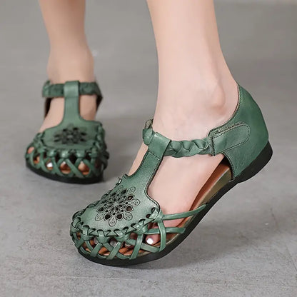 EcoSoles | סנדלים שטוחים בצבע אחיד לנשים