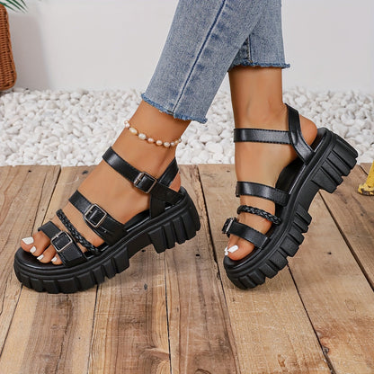 CalmTrek | Solid Platform Sandals 