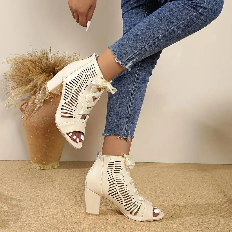 SoleCharm | Stylish back zipper heels 