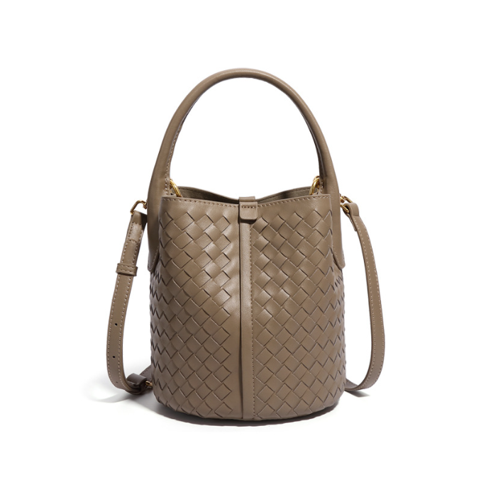 Carlene | Woven Leather Bucket Bag 