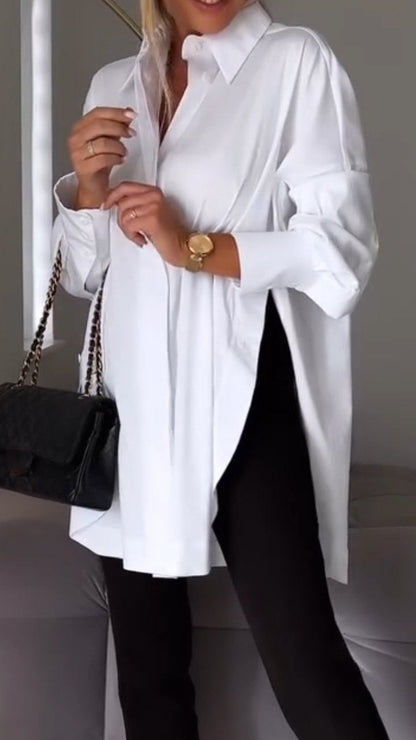 Virelle | Shirt with collar and slit 