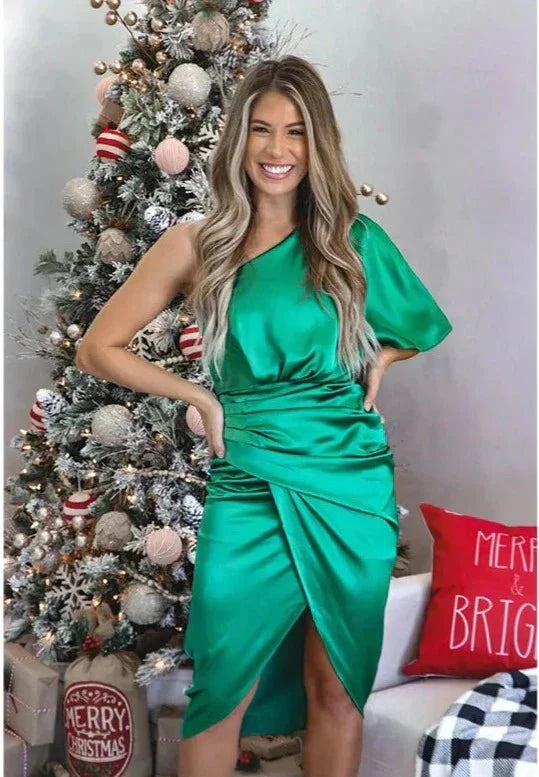 Gina | שמלת כתף אחת אסימטרית