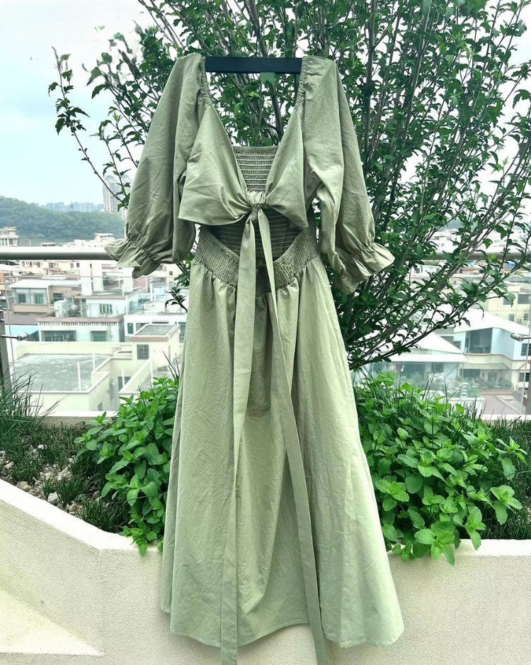 Blanca | שמלה עם שרוולים מסולסלים