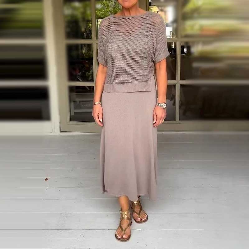 Tracie | Two-piece crochet summer dress with mesh top