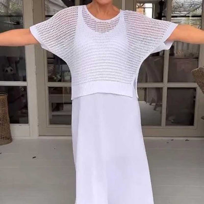 Tracie | Two-piece crochet summer dress with mesh top