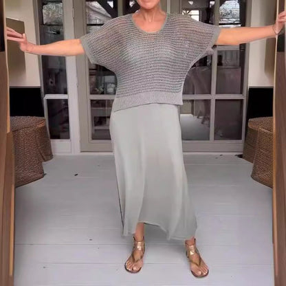 Tracie | Two-piece crochet summer dress with mesh top