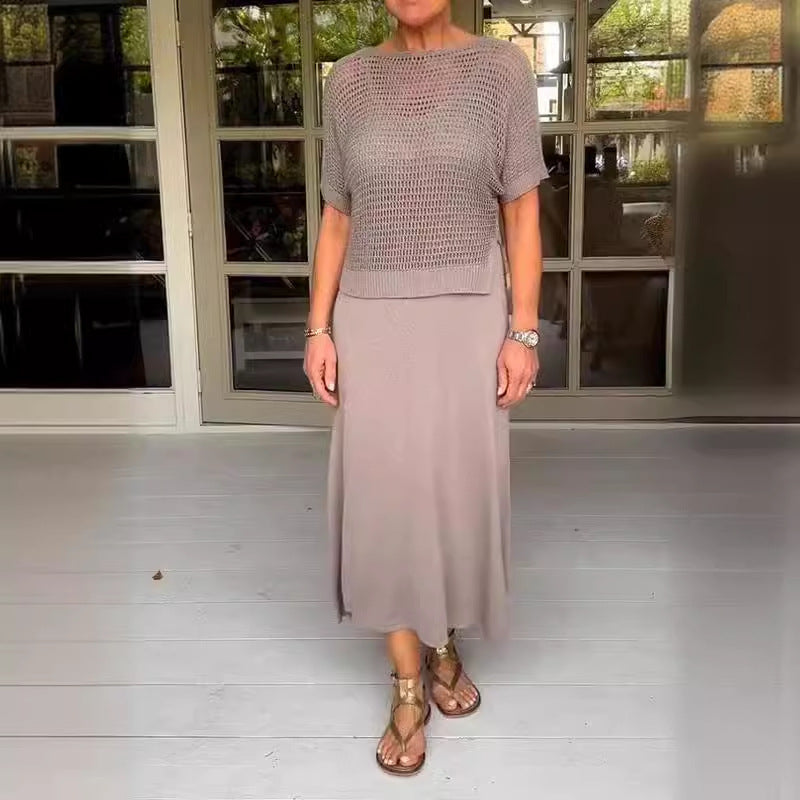 Tracie | Two-piece crochet summer dress with mesh top