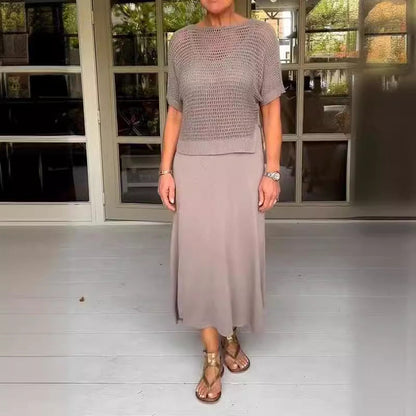 Tracie | Two-piece crochet summer dress with mesh top