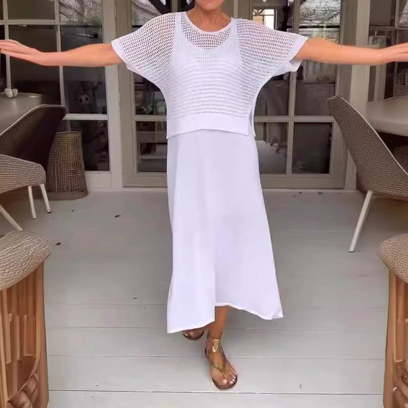 Tracie | Two-piece crochet summer dress with mesh top