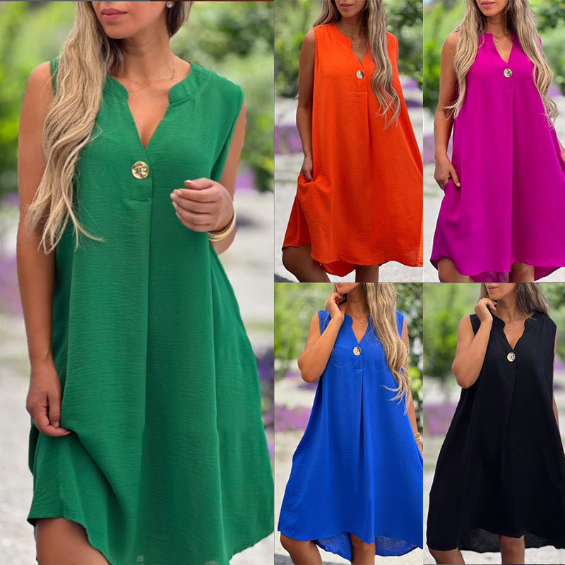 Valeria | Sleeveless V-neck dress