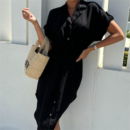 Aisa | שמלה בסגנון כפתור ללא מאמץ