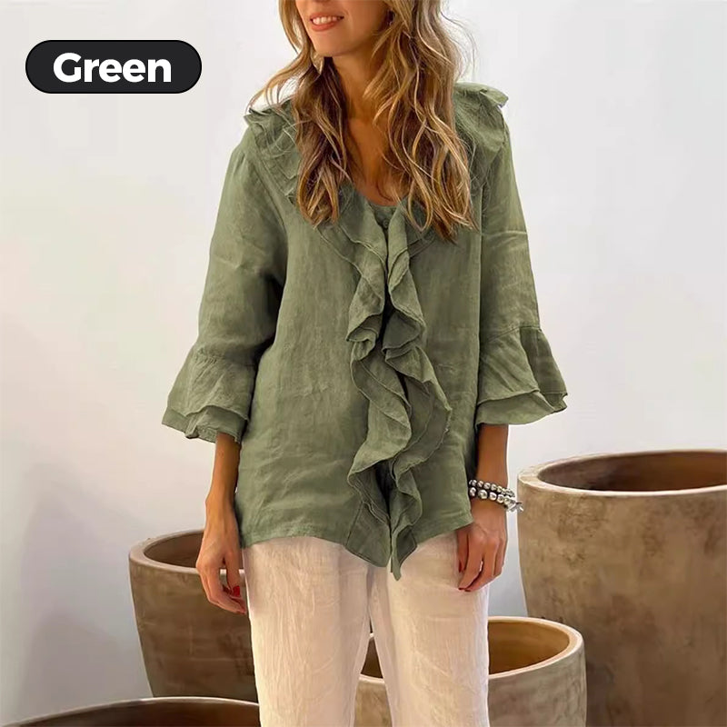 Jaynie | חולצת פשתן מרופדת רך