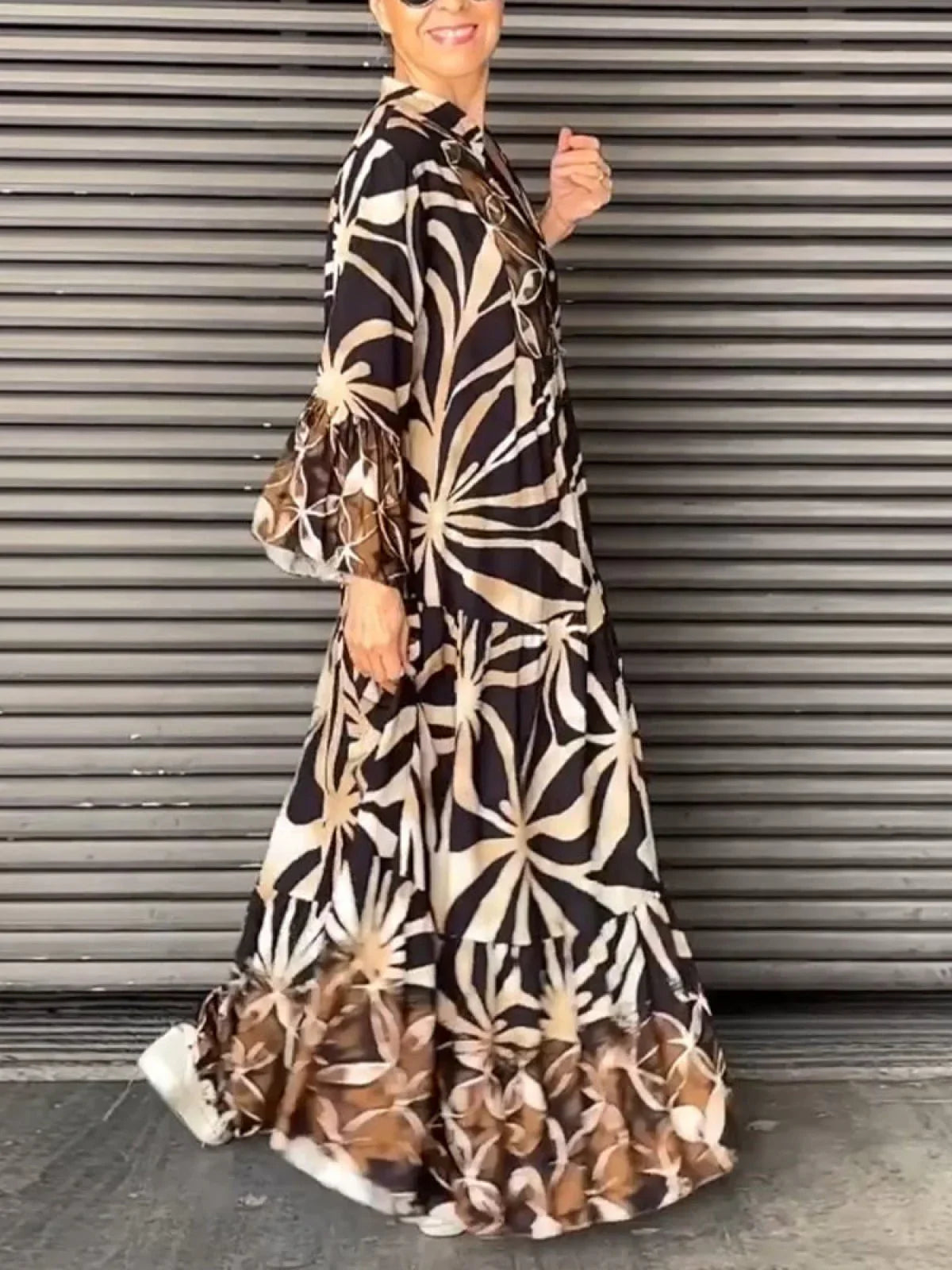 Reyna | שמלה מודפסת בגזרה רופפת